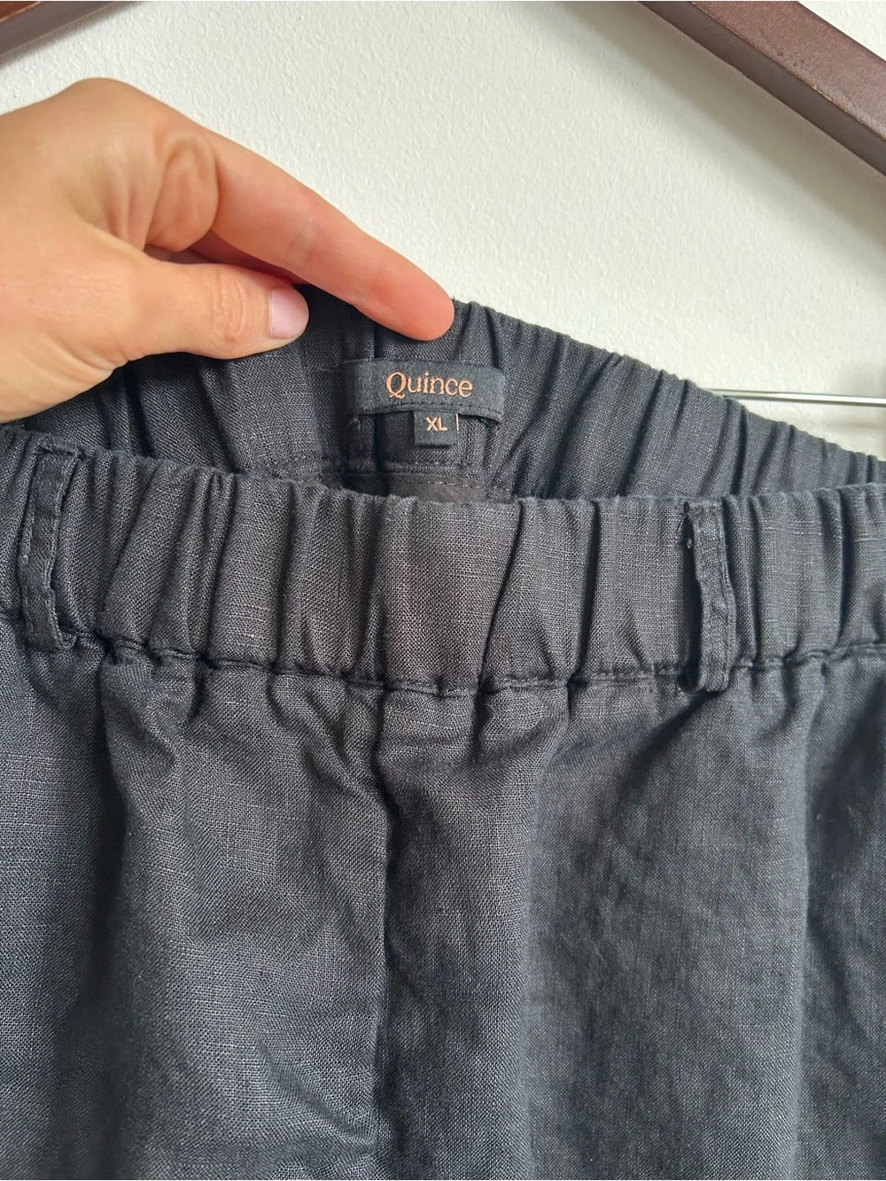 Quince Black Linen Cropped Pants XL